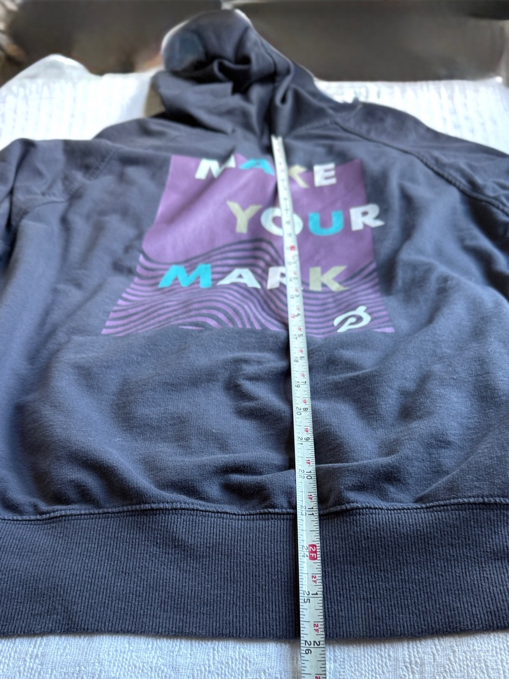 PELOTON Womens Make Your Mark Quarter Zip Hoodie Size Large Dark Gray - Picture 10 of 16